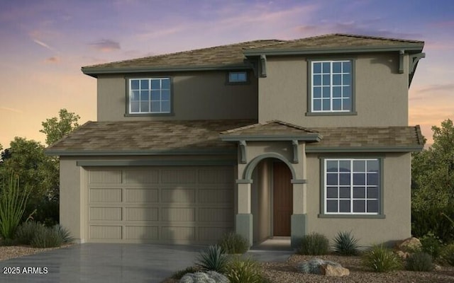 view of front facade featuring a garage