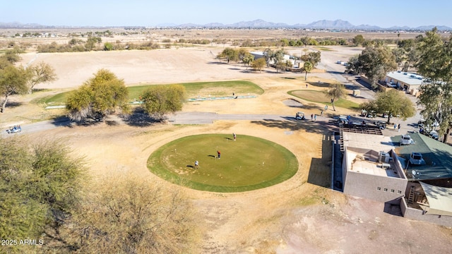 aerial view with a mountain view