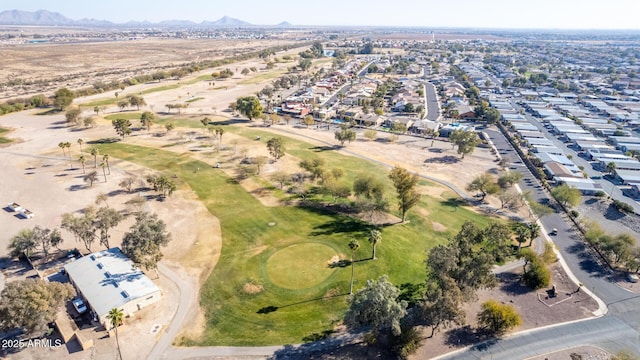 bird's eye view featuring a mountain view and a residential view