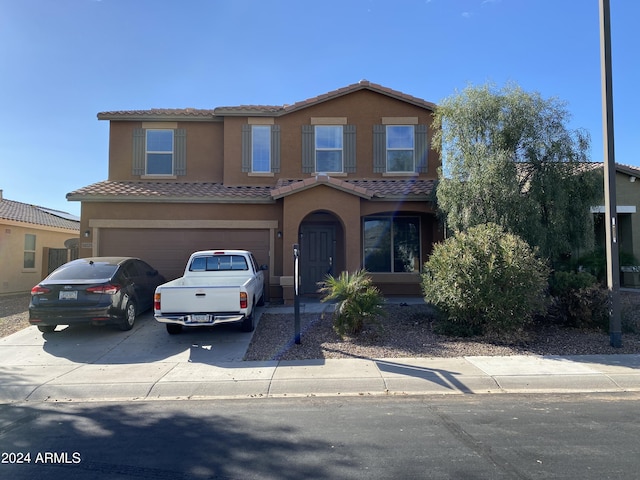 view of front facade with a garage