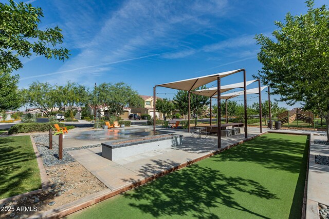 view of property's community with a bocce ball area