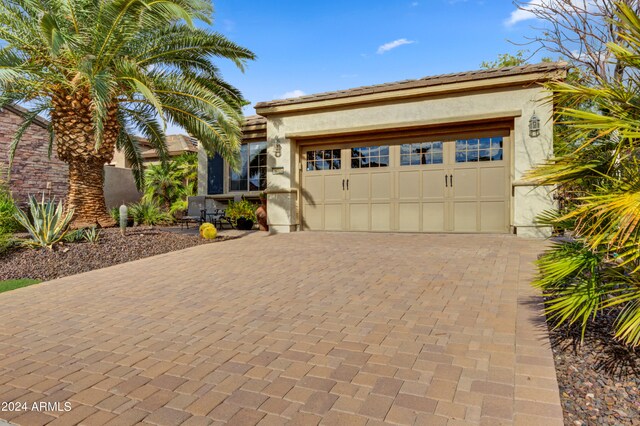 view of front of house with a garage