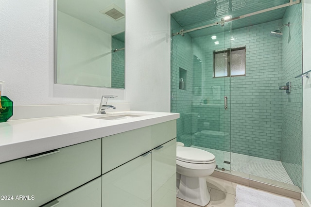 12423 N 64th St, Scottsdale, AZ 85254 - bathroom with toilet, vanity, and a stall shower