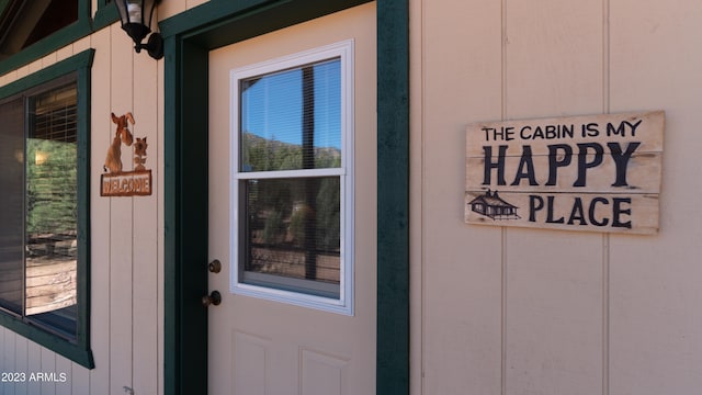 view of doorway to property