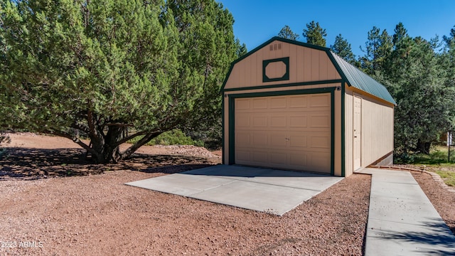 view of garage