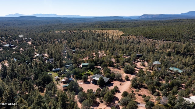 bird's eye view featuring a mountain view