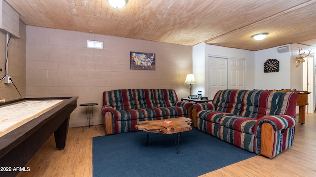 living room featuring light hardwood / wood-style flooring