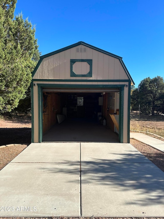 view of garage