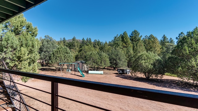 view of jungle gym