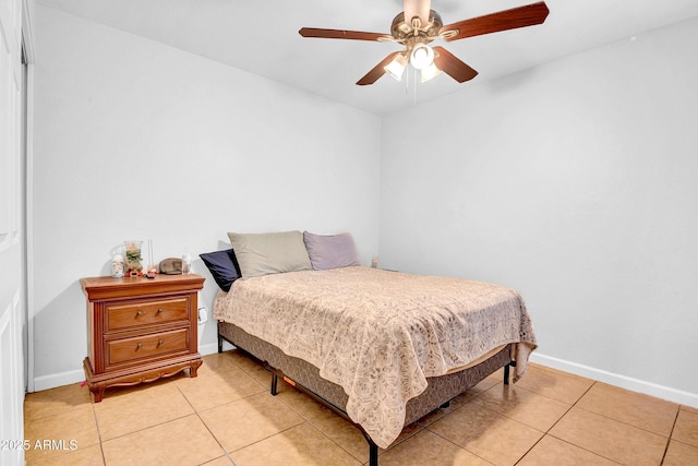 3027 E Grandview Rd Unit 1, Phoenix, AZ 85032 - bedroom featuring light tile patterned floors and a ceiling fan
