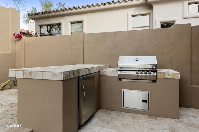 view of patio / terrace featuring exterior kitchen and grilling area