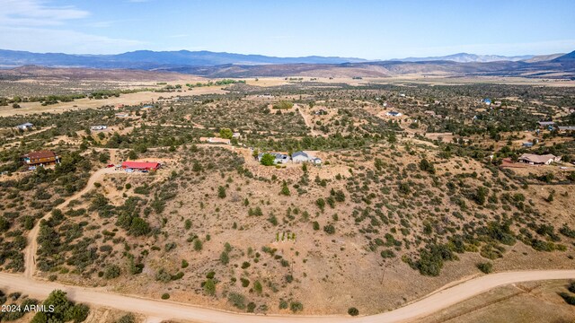 aerial view with a mountain view