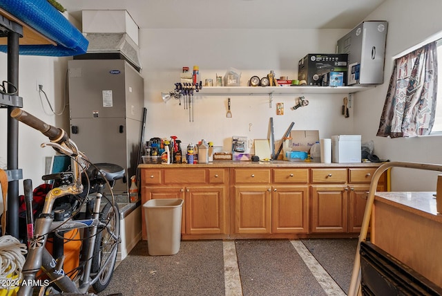 kitchen featuring heating unit