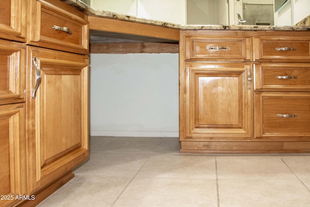 interior details with light stone countertops