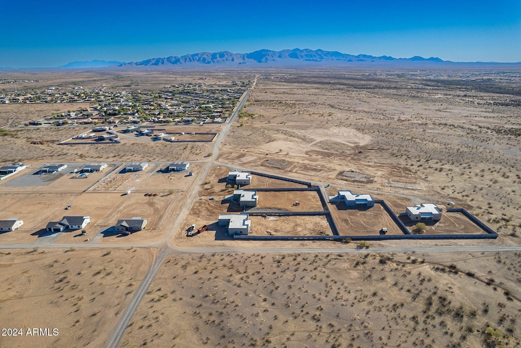 aerial view with a mountain view