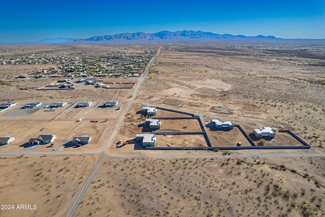 aerial view with a mountain view