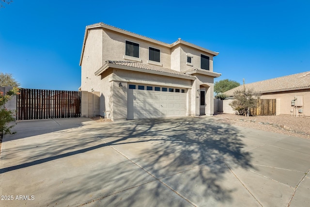 view of front of home with a garage