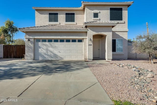 view of front of home featuring a garage