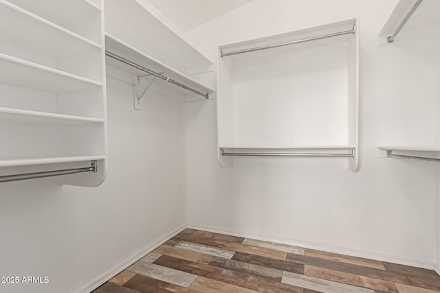 spacious closet with wood finished floors