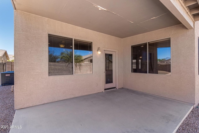 view of patio featuring central AC