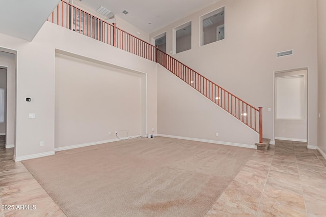 4724 S Anitole Way, Mesa, AZ 85212 - unfurnished living room with a high ceiling and stairway