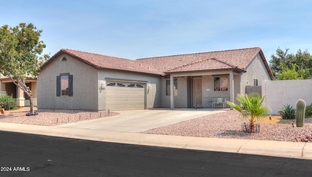 view of front facade with a garage