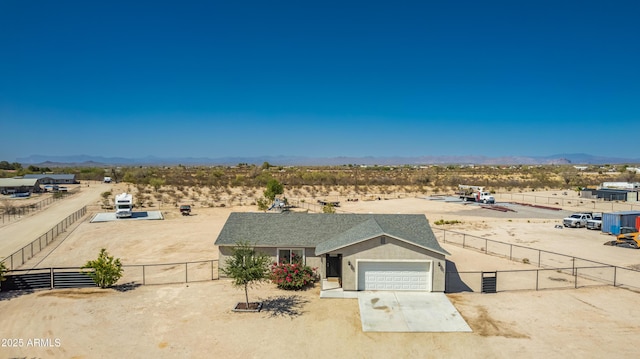 20750 E Chase Ct, Florence, AZ 85132 - aerial view of property and surrounding area featuring a mountain backdrop and a desert landscape