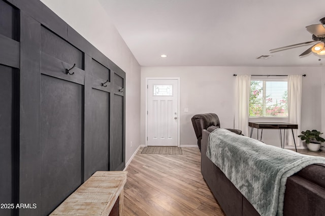 20750 E Chase Ct, Florence, AZ 85132 - living room featuring healthy amount of natural light, ceiling fan, light wood-style floors, and recessed lighting