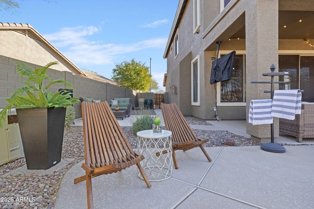 view of patio / terrace with an outdoor hangout area