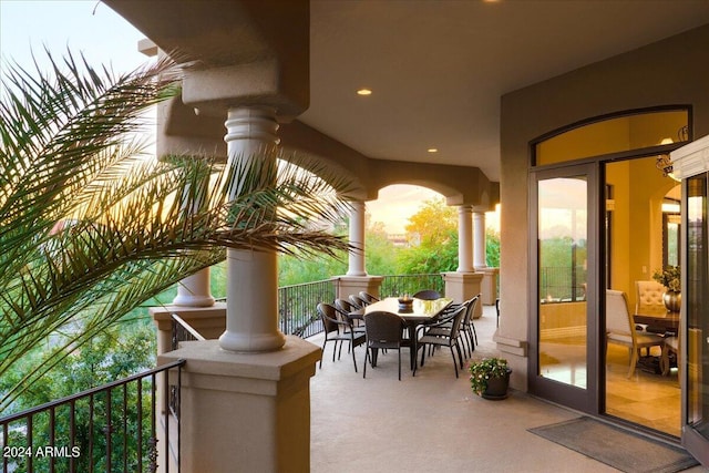 view of patio / terrace featuring a balcony