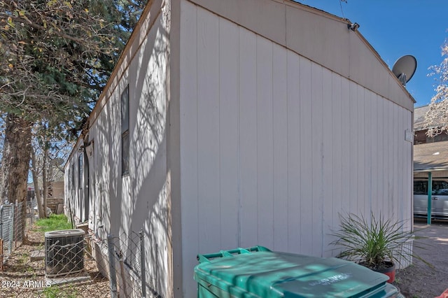 view of home's exterior featuring central AC