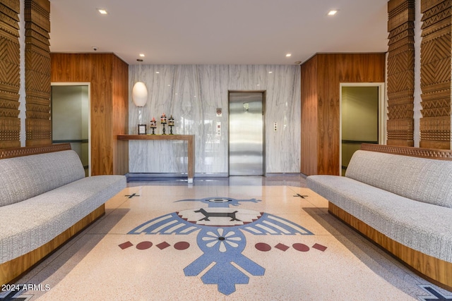 2201 N Central Ave Unit 4E, Phoenix, AZ 85004 - lobby with recessed lighting and wooden walls