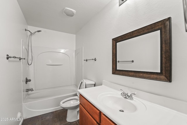 2337 E Fraktur Rd, Phoenix, AZ 85040 - full bathroom featuring vanity, tile patterned flooring, shower / bathtub combination, and toilet