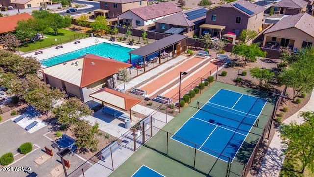 aerial view with a residential view