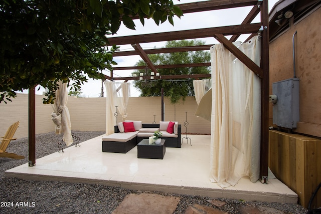 view of patio with an outdoor hangout area