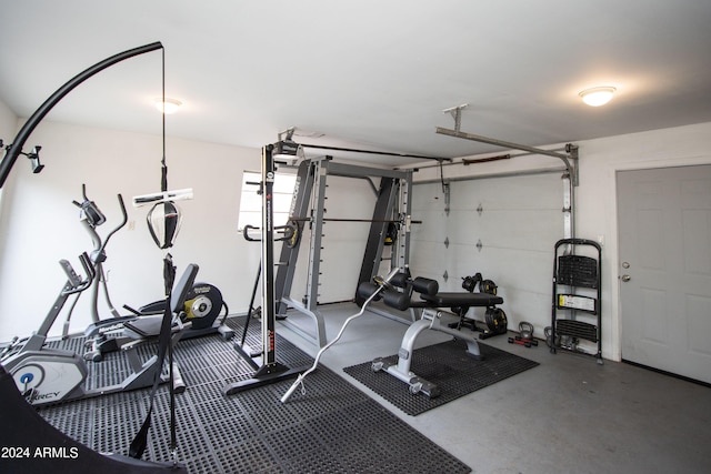 exercise area with concrete flooring