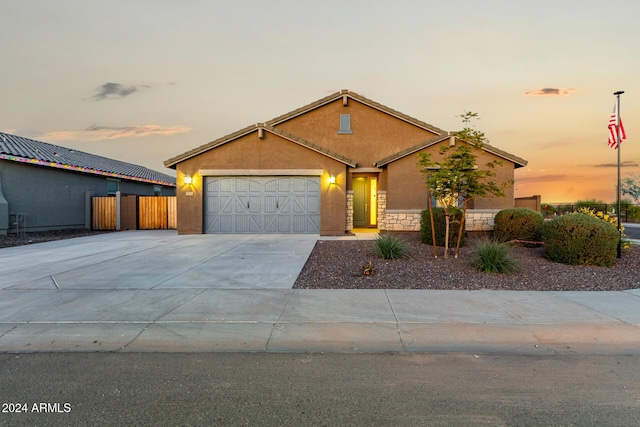 view of front of home featuring a garage