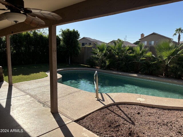 view of pool featuring a patio