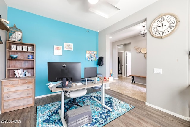 10840 W Saddlehorn Rd, Peoria, AZ 85383 - office space featuring wood-type flooring and ceiling fan