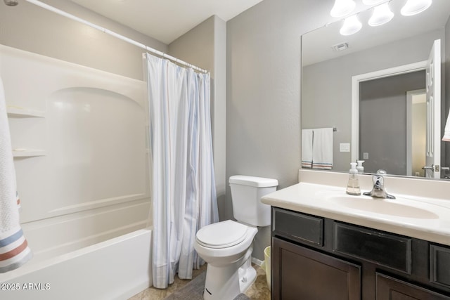 10840 W Saddlehorn Rd, Peoria, AZ 85383 - full bathroom featuring vanity, shower / tub combo with curtain, and toilet