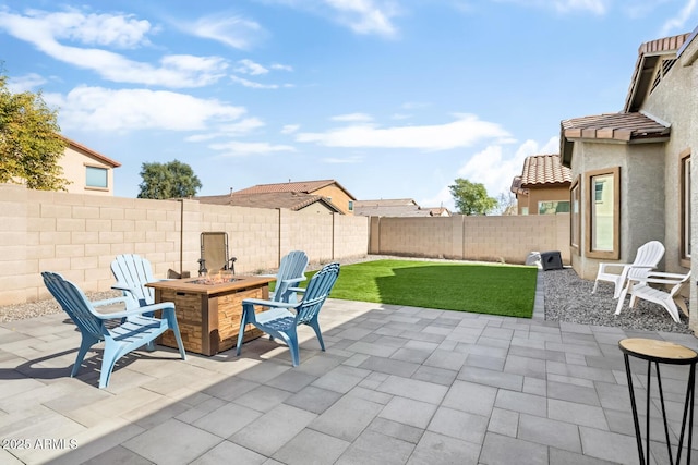 10840 W Saddlehorn Rd, Peoria, AZ 85383 - view of patio featuring a fire pit