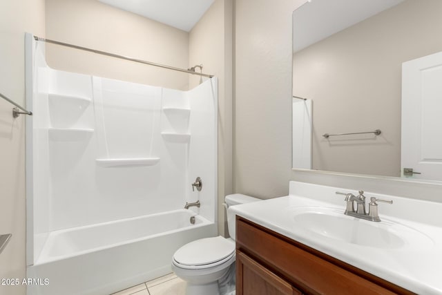 14355 W Valentine St, Surprise, AZ 85379 - bathroom featuring vanity, tile patterned flooring, toilet, and shower / washtub combination