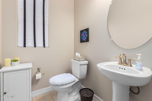 bathroom with plenty of natural light, sink, and toilet