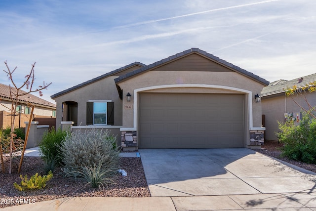 single story home featuring a garage