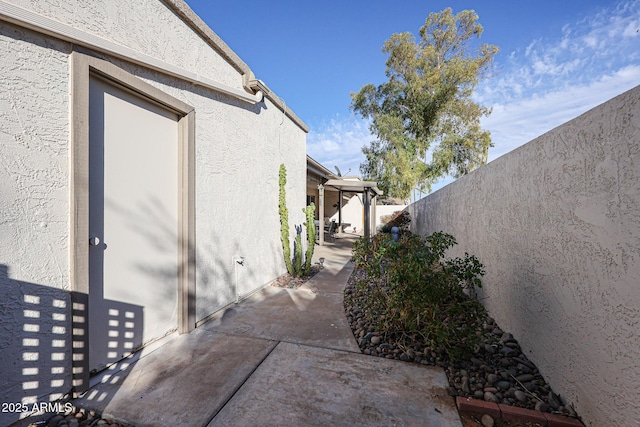 view of patio with a fenced backyard