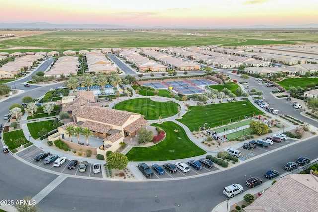 drone / aerial view with a residential view