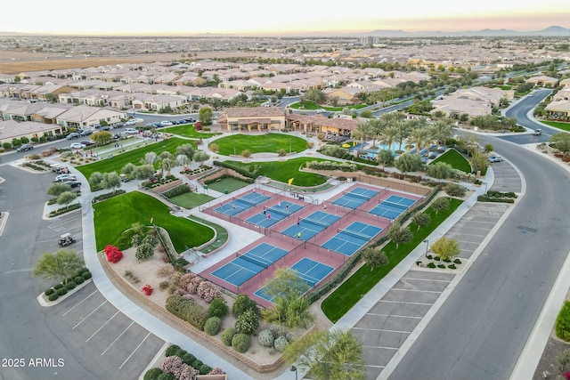 aerial view with a residential view