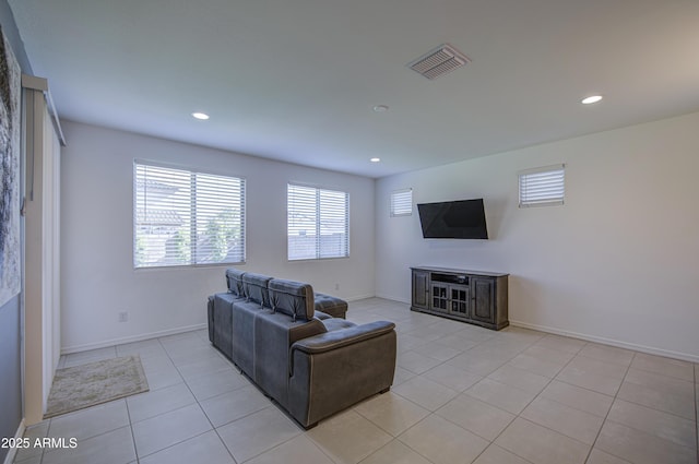 5621 W Chuck Box Rd, Laveen, AZ 85339 - living area with light tile patterned floors and recessed lighting