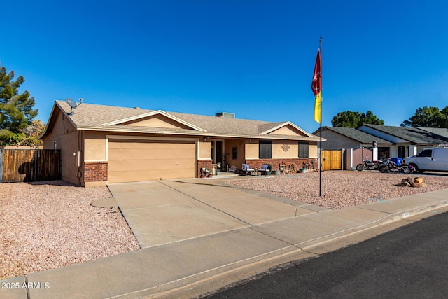 single story home featuring a garage