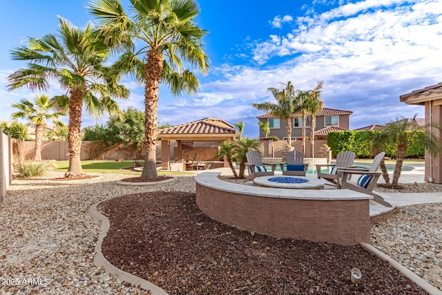 1179 E Regent Dr, Gilbert, AZ 85298 - surrounding community featuring a gazebo, a fire pit, a patio, and fence